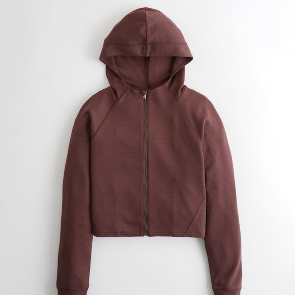 Women's Gilly Hicks Go Cooldown Mock Neck Full-Zip Hoodie, (BROWN)